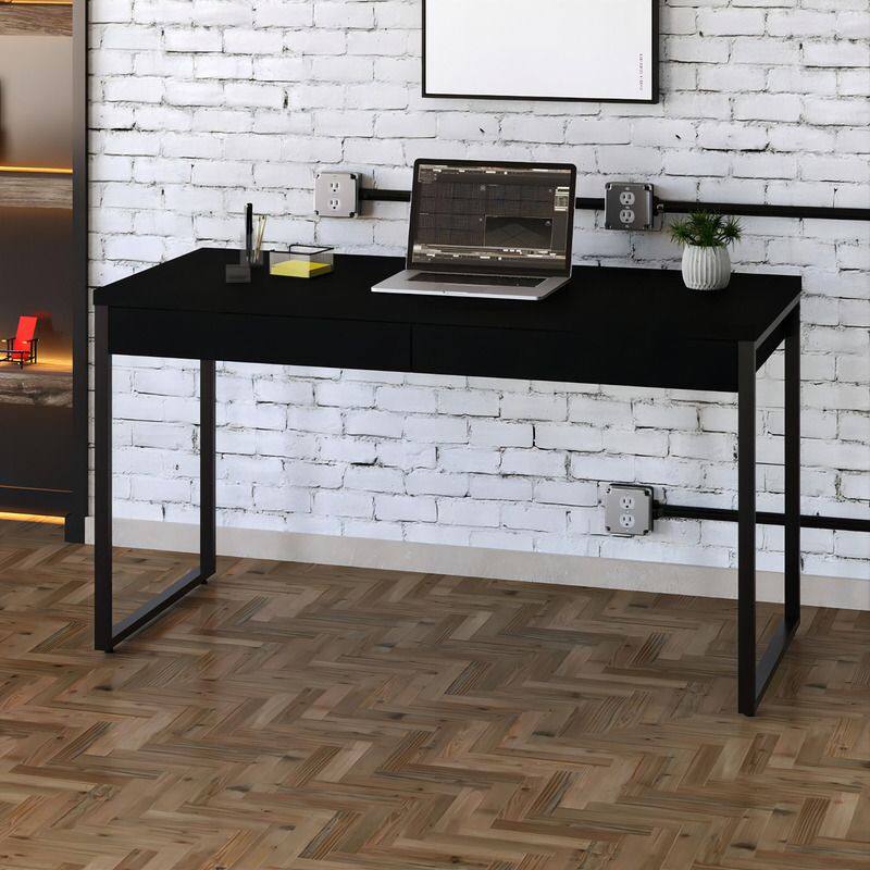 Mesa Industrial MDF 120x60cm Preto
