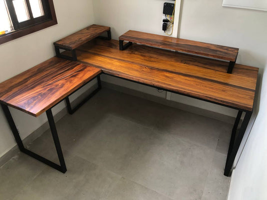 Mesa Industrial em Madeira Timborana Tipo L