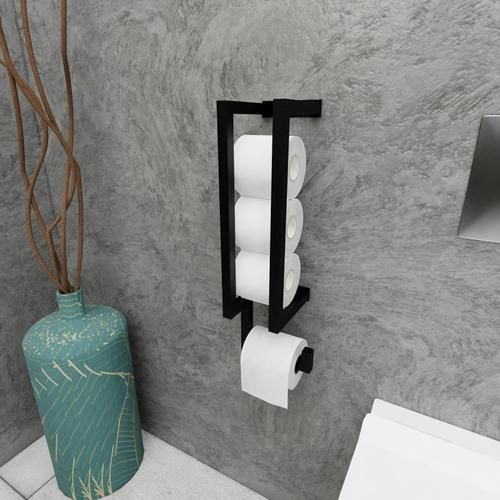 Suporte de Papel Higiênico Industrial com Porta-Rolos | Metalon 20x20mm | 50cm