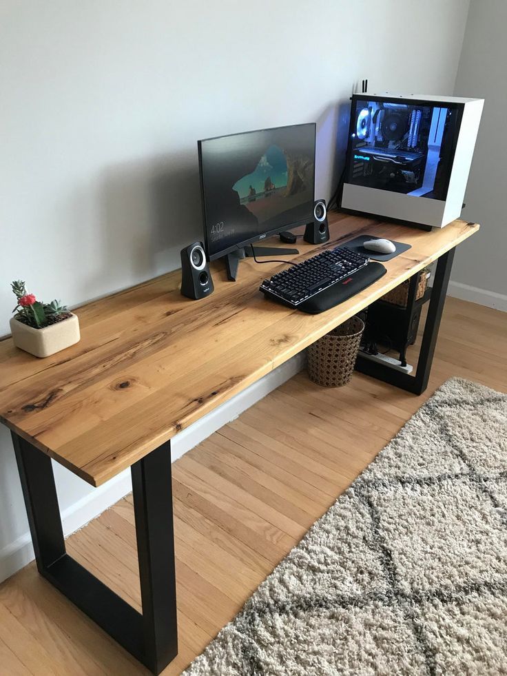 Mesa Industrial de Madeira Pinus 190x60cm – Tampo 30mm com Estrutura em Aço – Altura 75cm