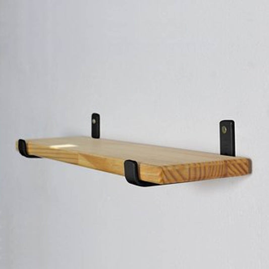 Prateleira Industrial de Madeira Pinus 90x30cm – Suporte em Aço Carbono