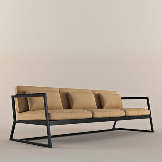 Sofá Industrial 3 Lugares – Metalon 50x20mm Estilo Minimalista