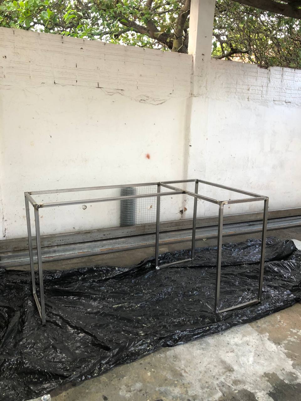 Base de Mesa Industrial em L 120x120 em Aço Metalon – Estrutura Reforçada