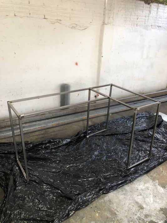 Base de Mesa Industrial em L 120x120 em Aço Metalon – Estrutura Reforçada