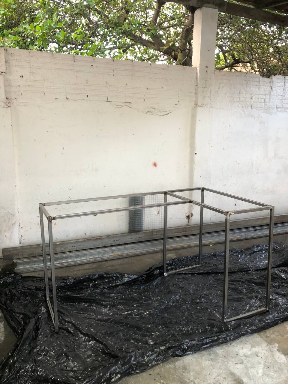 Base de Mesa Industrial em L 120x120 em Aço Metalon – Estrutura Reforçada