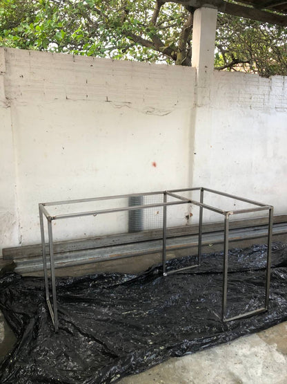 Base de Mesa Industrial em L 120x120 em Aço Metalon – Estrutura Reforçada