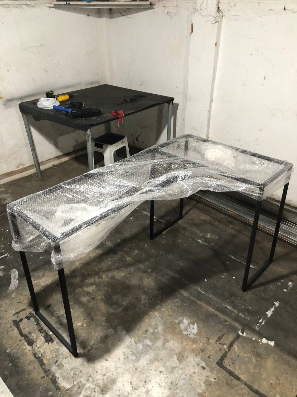 Base de Mesa Industrial em L 120x120 em Aço Metalon – Estrutura Reforçada