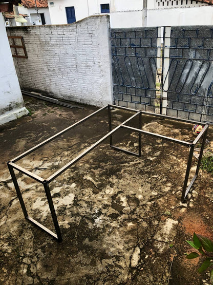 Base de Mesa Industrial em L 150x120 em Aço Metalon – Uso Profissional