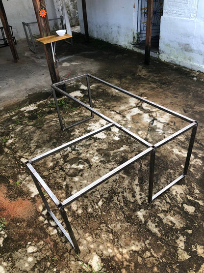Base de Mesa Industrial em L 150x120 em Aço Metalon – Uso Profissional