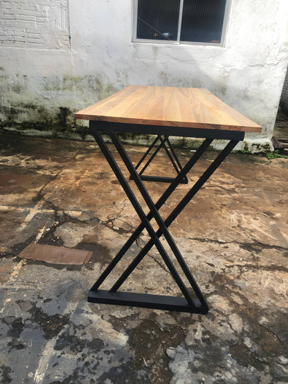 Mesa Gamer Industrial 160x60cm — Estilo XZ | Madeira Eucalipto Nobre