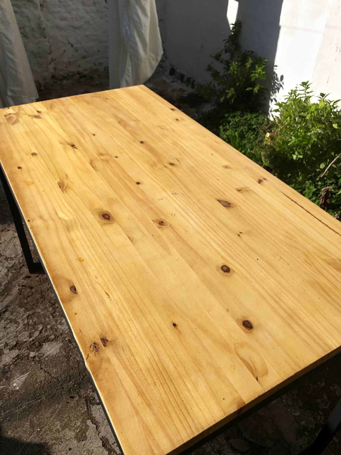 Mesa Industrial 120x80cm - Pinus 25mm - Madeira Natural Robusta