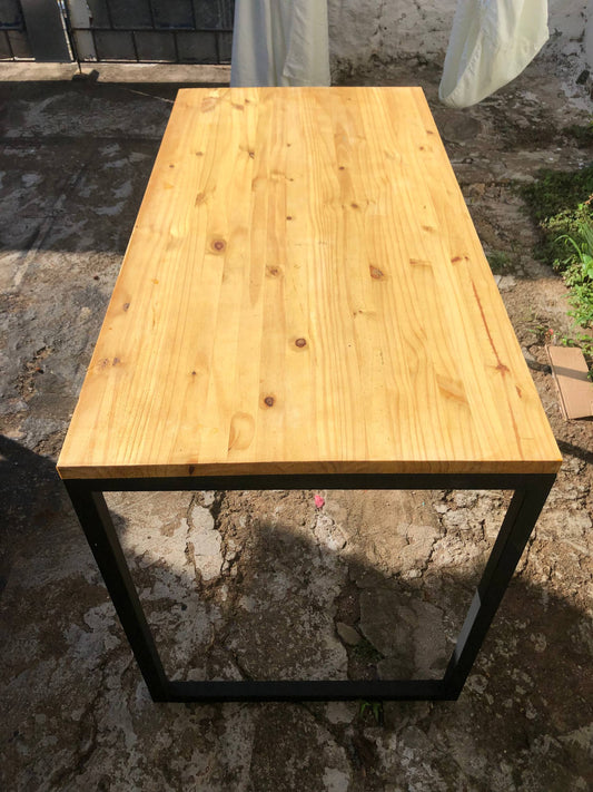 Mesa Industrial 120x80cm - Pinus 25mm - Madeira Natural Robusta