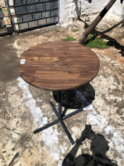 Mesa Bistrô Redonda 60cm – Design Industrial para Ambientes Sofisticados e Quintal