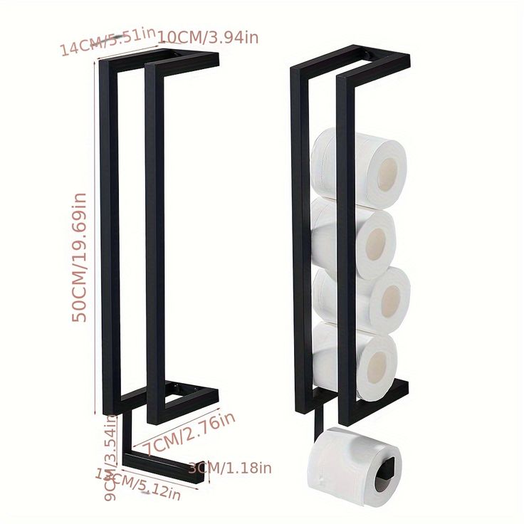 Suporte de Papel Higiênico Industrial com Porta-Rolos | Metalon 20x20mm | 50cm