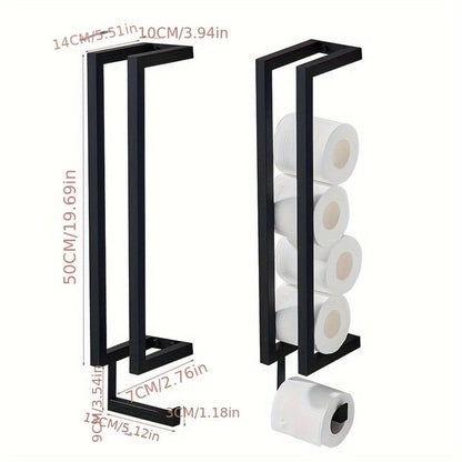 Suporte de Papel Higiênico Industrial com Porta-Rolos | Metalon 20x20mm | 50cm