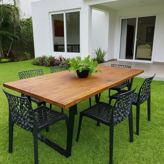 Mesa Industrial em Madeira Pinus 200x60cm | Estrutura em Aço Reforçado Sob Medida