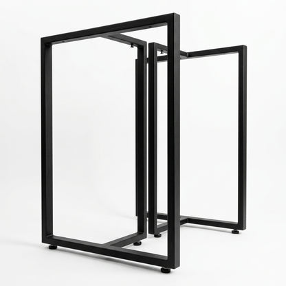 Pé de Mesa Industrial Tipo T — Aço Metalon — Kit com 2 Peças