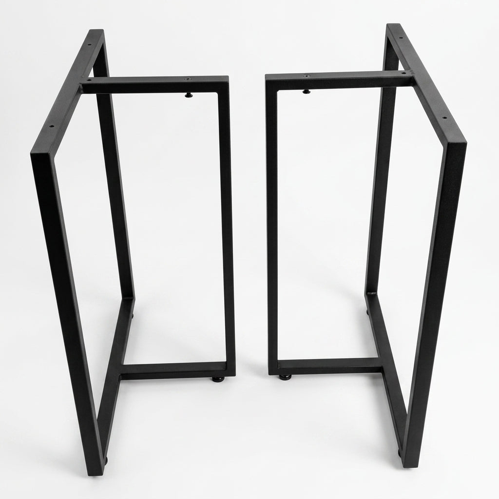 Pé de Mesa Industrial Tipo T — Aço Metalon — Kit com 2 Peças