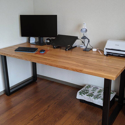 Mesa industrial pinus 160x60cm com base de aço soldada, fabricada em Natal-RN