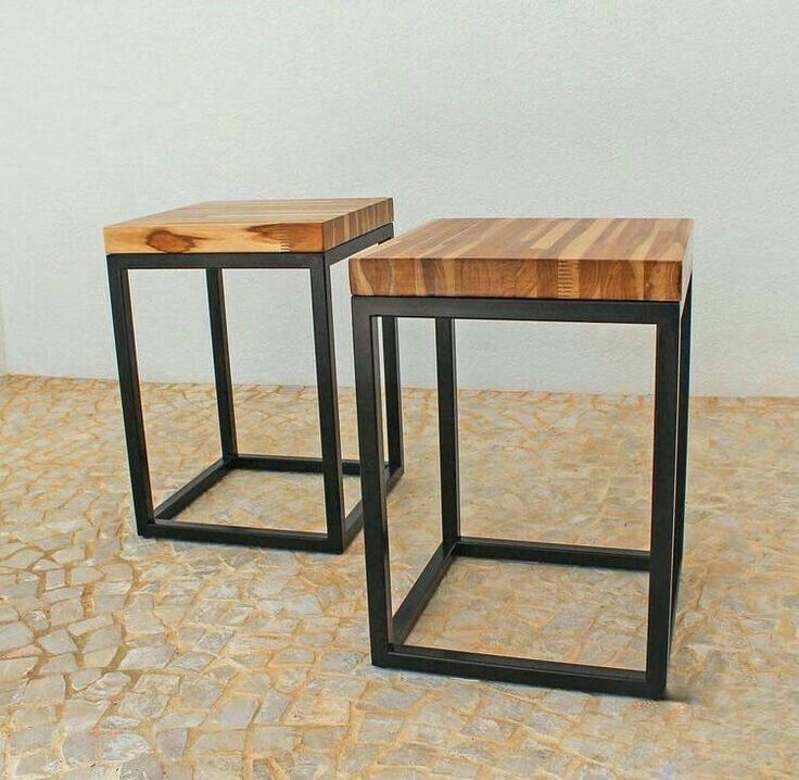 Banqueta Baixa Quadrada – Metalon 30x30mm com Reforço Inferior