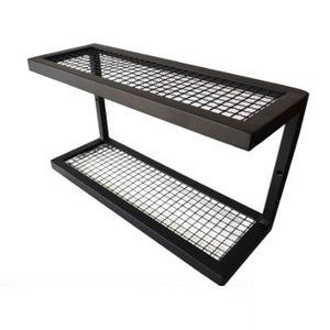 Prateleira Industrial Dupla de Madeira Pinus 90x30cm – Estrutura em Aço
